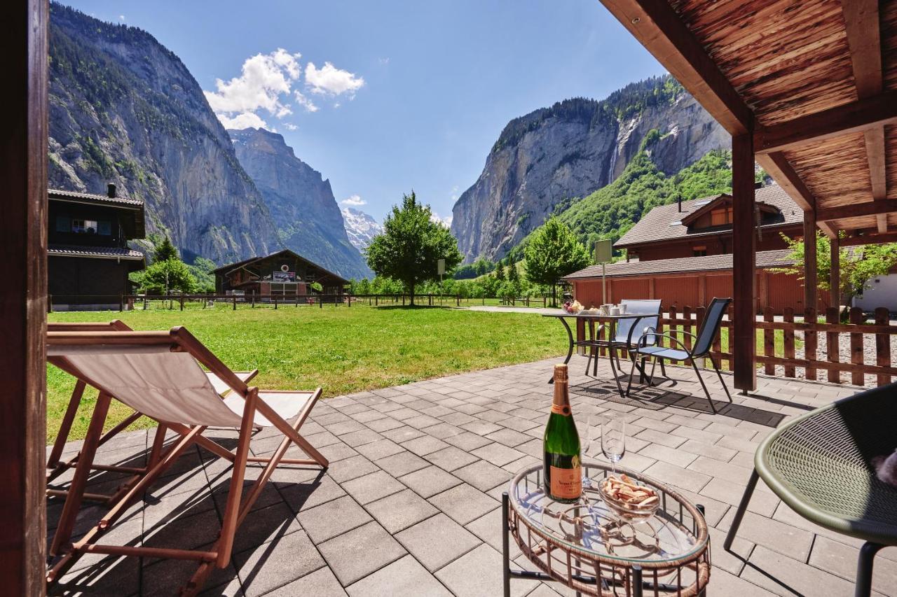 Apartment Trümmelbach, Comfortabl&Cozy, Private Terrace with best views Lauterbrunnen Exterior foto